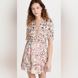ba&sh Floral Mini Dress - Pink and Blue